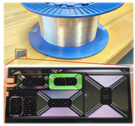 Experimental image of the Ge:silica chip platform